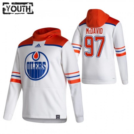 Edmonton Oilers Connor McDavid 97 2020-21 Reverse Retro Pullover Mikiny Hooded - Dětské
